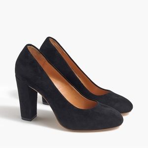 J Crew Factory Olive Black Suede Pump
